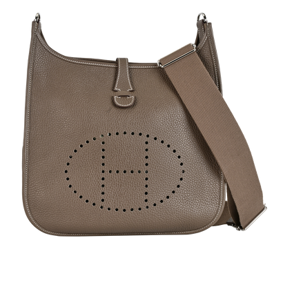 Evelyne III 29 In Clemence Etoupe, &pound;2,200, Handbags, Taupe, Leather, Front view